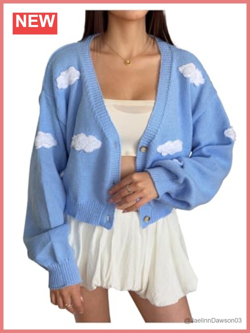 Women's Button Down Crop Cardigan Graphic Print Long Sleeve V-Neck